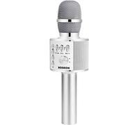 Microfono Karaoke Wreless Bluetooth BONAOK, 3-in-1 Palmare Portatile Karaoke Mic Regalo di Compleanno Altoparlante per Feste a Casa per iPhone/Android/iPad,PC Smartphone （Argento）