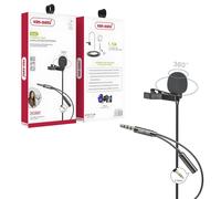 Microfono Lavalier 2 in 1 con splitter da 3,5mm - Nero