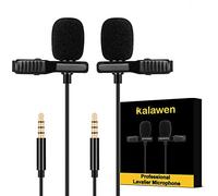 Microfono Lavalier 2 omnidirectional condensatore Lapel Mic per smartphone Android da 3,5 mm iPhone PC e fotocamera con due cavi di prolunga per microfono da 2 m per intervista videoconferenze Podcast