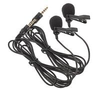 Microfono Lavalier 3, 5mm Ctia Nero 2 Pezzi per Registrazione | Core Anti-interferenza, Aps e Spugna, per Tablet e Laptop, per Meeting e Rap Recording