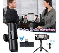 Microfono lavalier a clip wireless Bluetooth Senza fili iPhone Android USB C