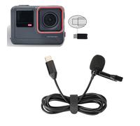 Microfono Lavalier compatibile per Insta360 Ace Pro/360 Ace, microfono con cancellazione del rumore di tipo C, cavo microfono da 1,5 m