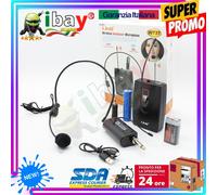 Microfono Lavalier Con Clip Wireless Amplificatore Vocale Portatile Vhf 30mt W73