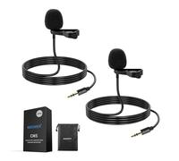MICROFONO LAVALIER CONDENSATORE OMNIDIREZIONALE DA BAVERO 2 PACK CON CLIP E CAVO