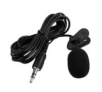 Microfono lavalier esterno con clip da 3,5 mm, per PC, laptop, nero