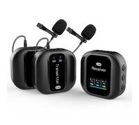 Microfono, lavalier fili, Microfono, a doppio canale fili, 2,4 GHz con cancellazione del rumore per videocamere DSLR