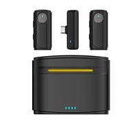 Microfono Lavalier Mini Micro-Cravatta Portatile Doppio Canale Audio Video Registrazione Vocale per Audio Live Audio,A