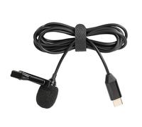 Microfono Lavalier nero da bavero con cavo USB C da 1,5 m per fotocamera di azione ad alta sensibilità