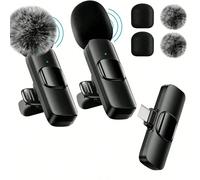 Microfono lavalier senza fili, compatibile con interfaccia e Type-C, chip di riduzione del rumore a ultra bassa latenza 2.4G, mini microfono lavalier per connessione 2.4G/3G/4G/5G, adatto per live str