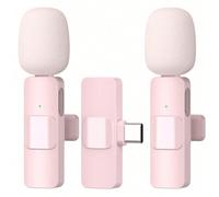 Microfono Lavalier senza fili K60 Compatibile Con Apple, Smartphone Android Registrazione Video E Audio Con 1 microfono,Con 2 microfoniABS