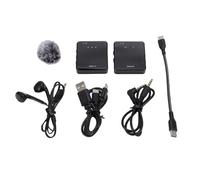 Microfono lavalier senza fili Mini microfono con clip Bluetooth e cancellazione del rumore Cuffie cablate per colloqui di lavoro Registrazione video Trasmissione Materiale ABS