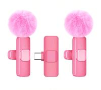 Microfono Lavalier senza fili per iPhone/Android - Microfono Omnidirezionale Plug-and-Play con molletta - Perfetto per Podcast, Vlogging, Interviste, Insegnamento & Registrazione Video Con 2 microfoni