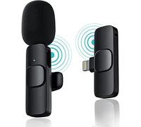 Microfono Lavalier senza fili per iPhone, Plug-Play Microfono Bluetooth senza fili per YouTube, TikTok, Facebook Live Stream, riduzione del rumore Auto-Sync