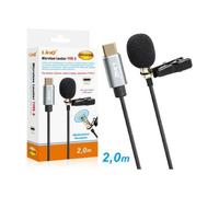 MICROFONO LAVALIER USB-C SUONO OMNIDIREZIONALE A 360° CAVO DA 2 METRI TPC3539M