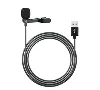 Microfono Lavalier USB da 2m, Microfono a Clip Omnidirezionale Plug & Play per PC, Mac, Laptop - Ideale per Skype, Registrazioni, Podcast, Gaming - Compatibile con Windows e iOS