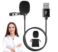 Microfono lavalier USB, microfono omnidirezionale a condensatore con clip e microfono cablato tipo C jack da 3,5 mm per telefono, PC, computer, Mac, laptop, YouTube, Skype, registrazione, podcasting