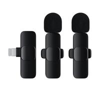 Microfono lavalier wireless 2 in 1 doppio per registrazione video Facebook Live Stream Youtuber Vlogger Intervista Clip-on Plug Play Sincronizzazione automatica Cancellazione del rumore Condensatore