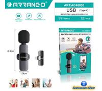 MICROFONO LAVALIER WIRELESS BLUETOOTH SENZA FILI SMARTPHONE ANDROID USB C