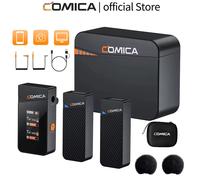 Microfono Lavalier Wireless COMICA Vimo C 2.4G con Custodia di Ricarica, Microfono a Clip per Fotocamera Smartphone Podcast Interviste Vlog