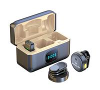 Microfono Lavalier Wireless con Display LED, Sistema a Doppio Microfono, Interfaccia Type-C