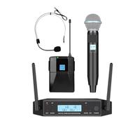 Microfono Lavalier Wireless GD1.4 UHF Cuffia Professionale Con Clip Da Cintura Frequenza Regolabile 50M For Spettacoli Di Feste Riproduzione Chiara Del Suono(Hand-head-U)
