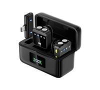 Microfono lavalier wireless, microfono da bavero per registrare podcast, TikTok, Vlog, ASMR, YouTube, video, interviste, creatore di contenuti, riduzione del rumore, clip, plug & play (doppio