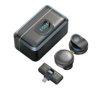 Microfono lavalier wireless, mini microfono magnetico da bavero con display a LED, chip da 2,4 GHz con cancellazione del rumore, portata di trasmissione 299,9 m, durata 40 ore (iOS)