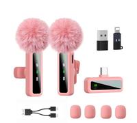 Microfono lavalier wireless per iPhone, Android, iPad, microfono Lavalier per registrazione video, riduzione del rumore, microfono da bavero per registrazione, microfono professionale con clip per