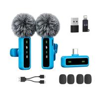 Microfono lavalier wireless per iPhone, Android, iPad, microfono Lavalier per registrazione video, riduzione del rumore, microfono da bavero per registrazione, microfono professionale con clip per