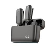 Microfono lavalier wireless per iPhone e Android con custodia di ricarica, doppio microfono con sistema a clip per YouTube, TikTok, interviste, vlog, registrazione live streaming (interfaccia di tipo