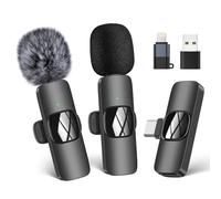 Microfono Lavalier Wireless per iPhone/Telefono Android/Computer, Microfono da bavero USB C per registrazione video, Vlogging, TikTok, YouTube, riduzione del rumore, clip plug-play sul Microfoni