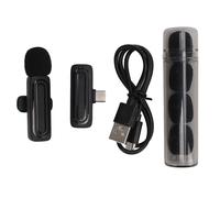 Microfono lavalier wireless professionale 2,4 g a basso ritardo ridotto microfono con riduzione del rumore con durata della batteria 13 ore per la registrazione di registrazione (Nero)