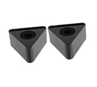 Microfono Logo a Stazione Triangolare ABS Nero 2 Pezzi | Forma Triangolare Foro Interno da 2cm, Anime in Spugna, Uso per Voci in Diretta e Trasmissioni