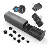 Microfono magnetico, microfono wireless per iPhone/Android/PC, custodia di ricarica con clip per microfono, audio ad alta fedeltà 48 kHz/24 bit, portata 100 m, cancellazione del rumore, uso 40 ore