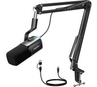 Microfono Maono PD100XS USB/XLR cardioide RGB con braccio di supporto