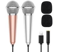 Microfono Mini PoP voice per iPhone iPad, ASMR, canto, vlogging, YouTube, due microfoni argento e oro rosa