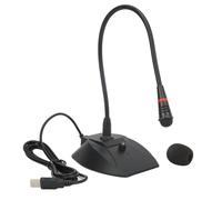 Microfono omnidirezionale con cavo USB, angolo regolabile, tecnologia di cancellazione del rumore, suono cristallino e alta sensibilità per la voce.