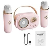 Microfono per altoparlante karaoke portatile - Microfono karaoke senza fili per bambini piccoli Altoparlante per l'intrattenimento domestico con cavo di ricarica Microfono per altoparlante karaoke
