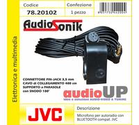 Microfono per autoradio JVC Bluetooth vivavoce jack 3,5 mm cavo 4,5 mt