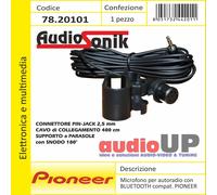 Microfono per autoradio Pioneer Bluetooth vivavoce jack 2,5 mm con cavo 2,00 mt