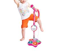 Microfono Per Bambini | Altoparlante Giocattolo Portatile Con LED Da Palco | Con Supporto, Microfono Giocattolo Per Bambini,Per Feste Di Canto Teen Studio Streaming Natale Compleanno Podcast Registraz