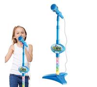 Microfono per bambini, con microfono per karaoke, supporto regolabile, luce del palcoscenico e lettore musicale divertente, musica canta, giocattolo per ragazze di età superiore ai 3 anni, festa, sala