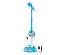 Microfono per bambini con supporto, 7 LED, senza fili, per karaoke | Autentica voce, altoparlante integrato, compatibile con telefoni cellulari e tablet, facile da configurare, idea regalo