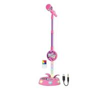 Microfono per bambini con supporto, altoparlante senza fili luminoso a LED | Microfono da terra per ragazze, casa, aula, viaggi, sala giochi, feste, Natale