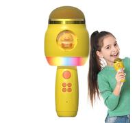 Microfono per bambini, karaoke per bambini, karaoke senza fili con luci a LED, accessori portatili per canzoni karaoke, altoparlanti microfonici per ragazze, ragazzi, bambini e adulti