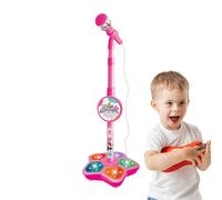 Microfono per bambini, set da gioco creativo per karaoke, macchina per karaoke, con connessione intelligente, giocattolo per cantare con luce per compleanni e vacanze