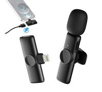 Microfono Per iPhone, Gimpro MS1(A) Piccolo Microphone Lavalier Senza fili per iPhone iPad Vlog Intervista dal Youtube Facebook Instagram, Microfono-Wireless-Lavalier