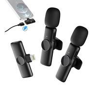 Microfono Per iPhone, Gimpro MS1X(A)【Lightning】Microphone Lavalier Senza Fili per iPhone iPad Con 2TX e 1RX Registrazione Tiktok Youtube Facebook Instagram, Microfono-Lavalier-Wireless-iPhone-iPad