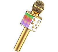 Microfono per karaoke Bluetooth per bambini e adulti, per cantare e divertirsi a qualsiasi festa con luci a LED e altoparlante integrato, per Android/iOS/PC/smartphone