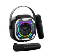 Microfono per karaoke per bambini, mini altoparlante portatile per karaoke, Bluetooth, con 2 microfoni wireless e luce, per feste in casa in famiglia
